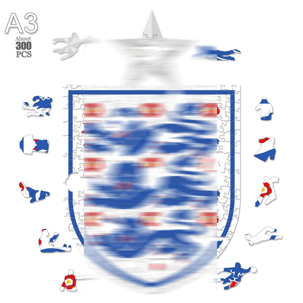 England National Team 'The Three Lions' Logo 3D Wood Jigsaw Puzzle