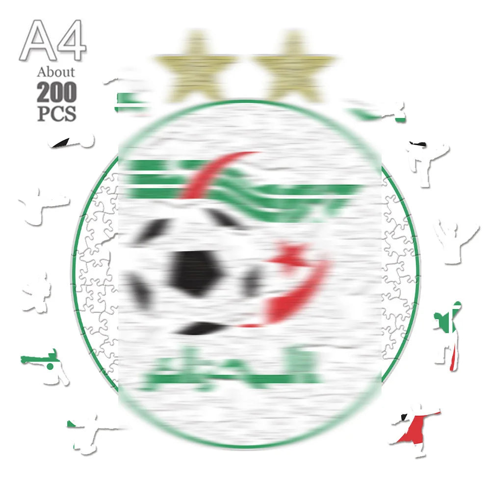 Algeria National Team 'Les Fennecs' Logo 3D Wood Jigsaw Puzzle