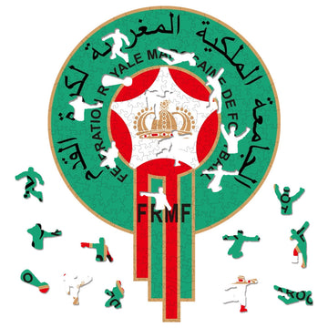 Royal Moroccan Football Federation 'Les Lions de l'Atlas' Logo 3D Wood Jigsaw Puzzle